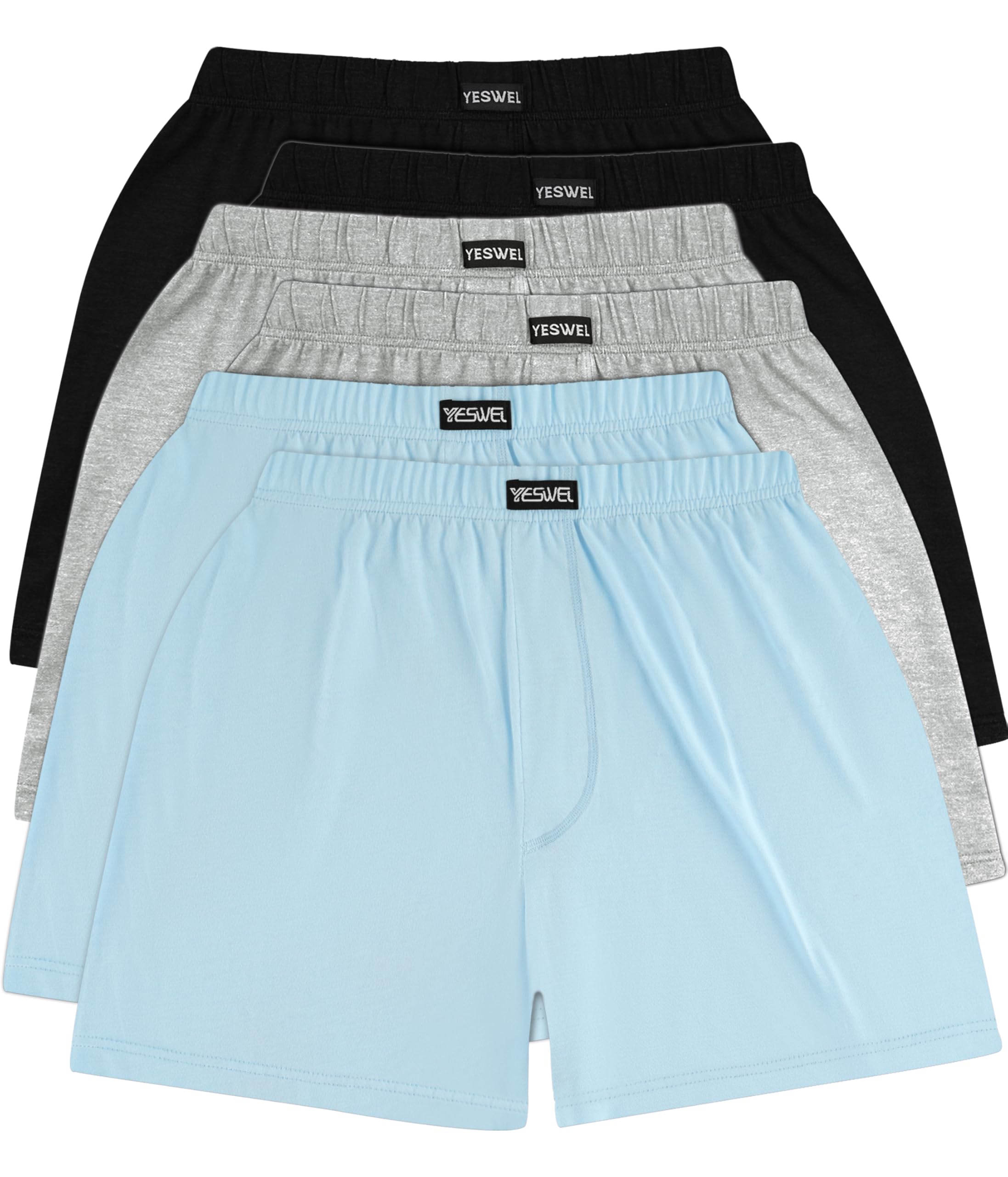 YESWEL 6er/10er Pack Boxershorts Herren, Atmungsaktive Baumwolle Unterhosen Männer, Lockere Retro Unterwäsche(M -4XL)