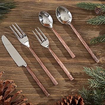 BLACK FOREST DECOR Hewn Copper 5 Piece Flatware Set