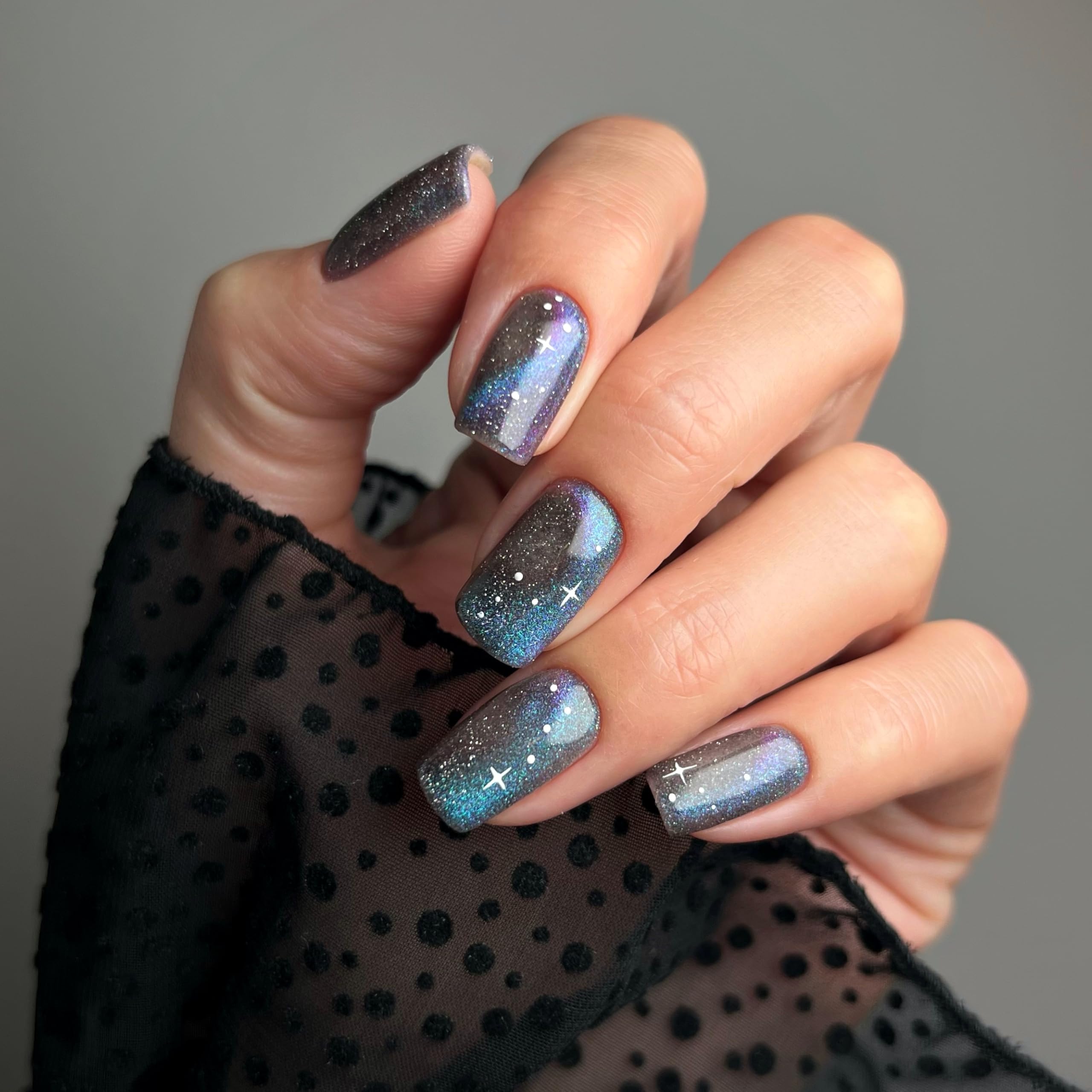 Semilac Lakier Hybrydowy Grafitowy Cat Eye Kocie Oko 828 Grey Holo 7ml