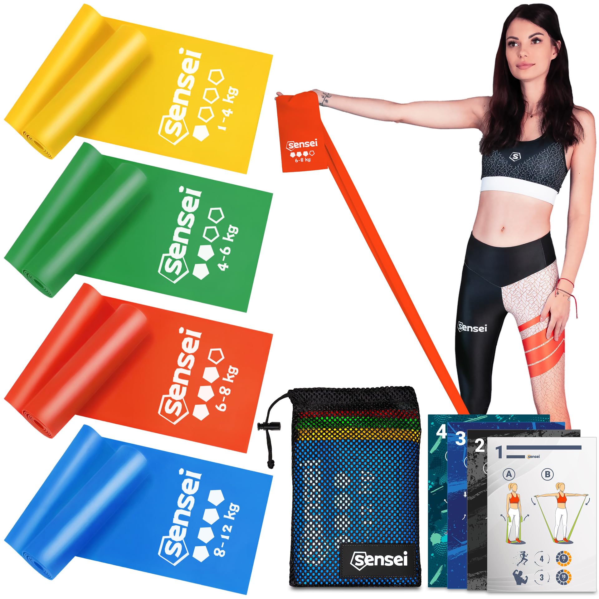 SENSEI® Set d'Élastiques Fitness (1-12 kg