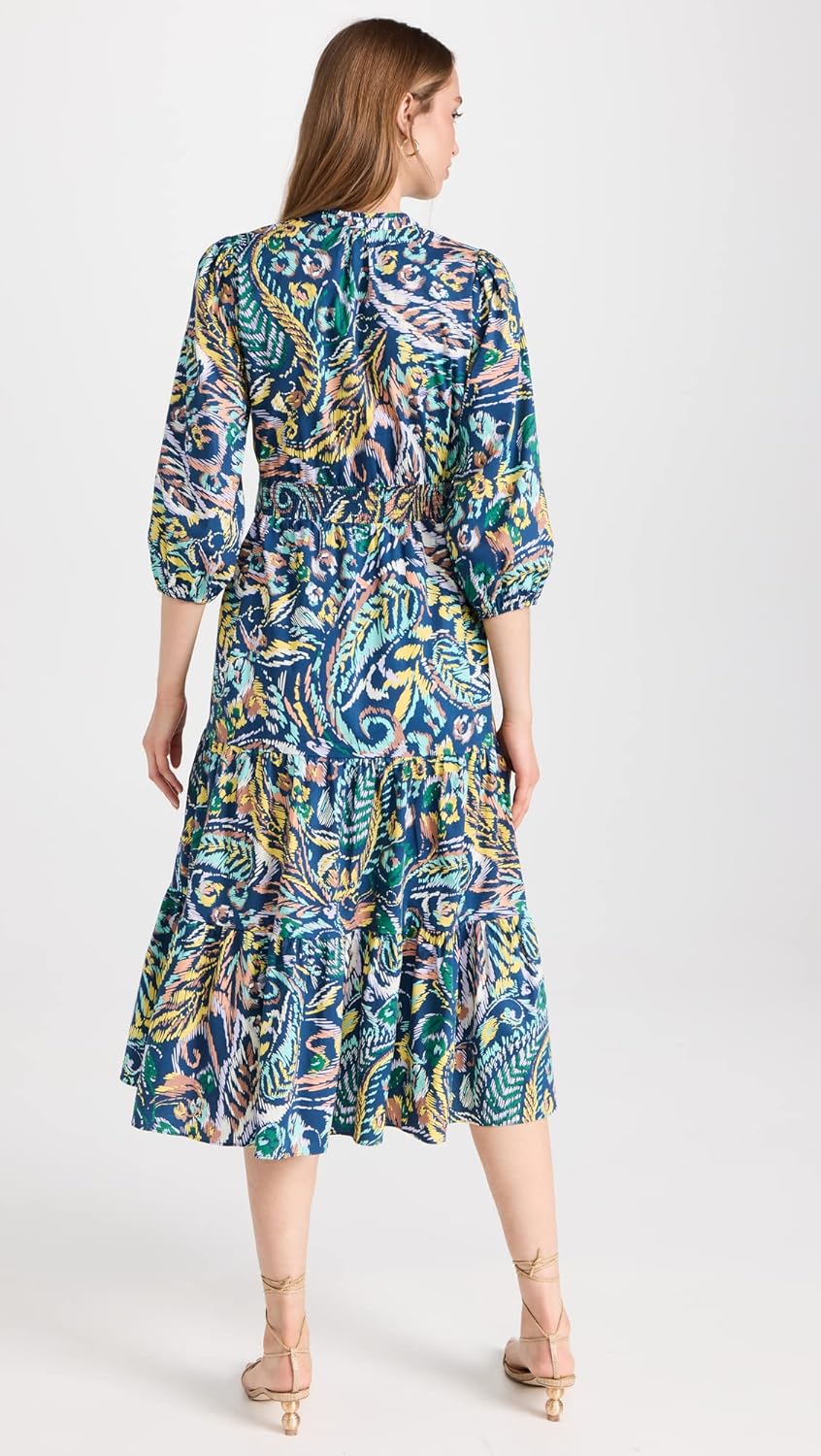 Shoshanna Women's Sunny Printed V-Neck Midi Dress - Image 3