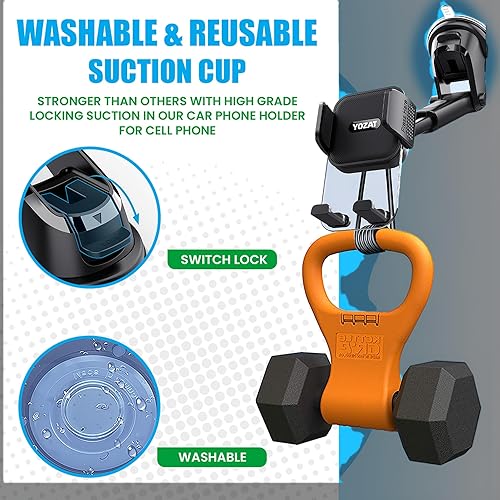 Miniatura 10 de Soporte para teléfono de automóvil para salpicadero, parabrisas, ventilación de aire, soporte universal, resistente, compatible con todos los