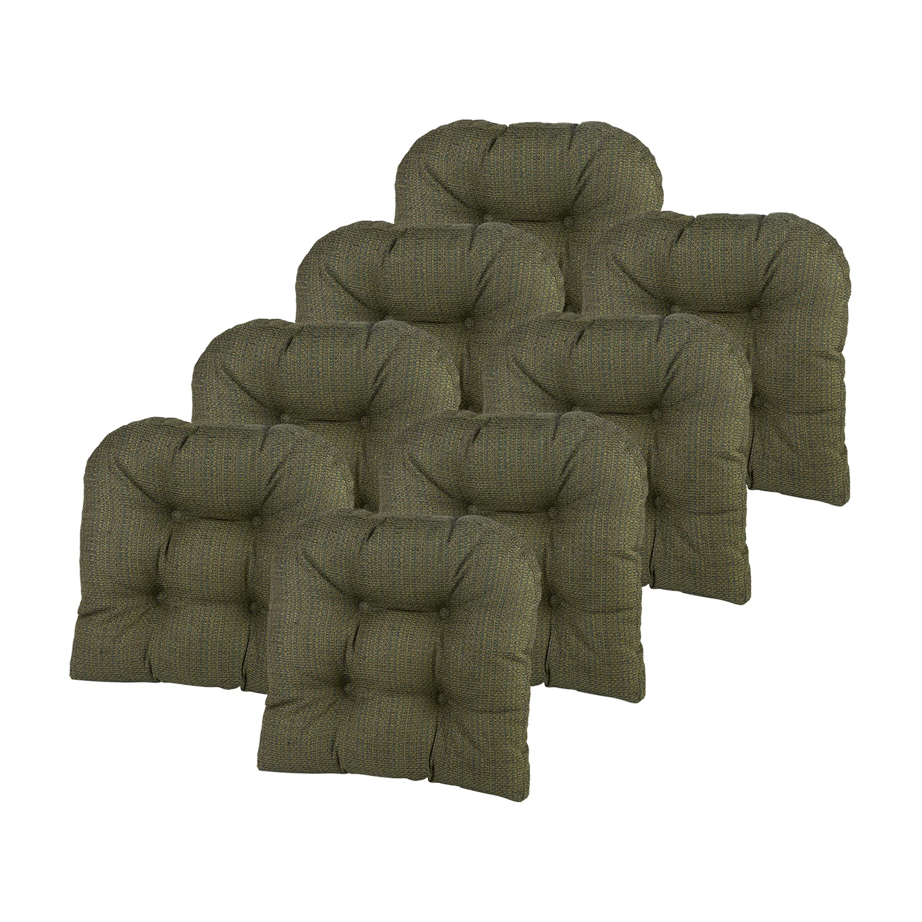 Klear Vu Gripper Overstuffed Universal Non-Slip Dining Chair Cushions for Kitchen Decor or Office Use, U-Shaped Skid-Proof Seat Pad, 15x15 Inches, 8