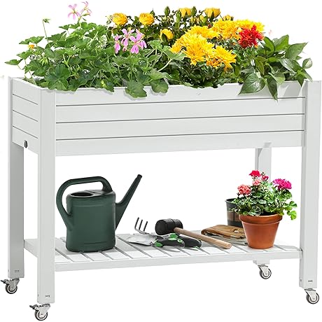 YITAHOME 3.6x1.5x2.8FT Elevated Garden Bed with Wheels