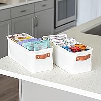 Vista 121 de OrganiHaus Narrow Storage Bins 15x06in, Small Closet Bins for Shelves, Bathroom Storage Baskets for Shelves, Narrow Baskets, Fabric Organizer with