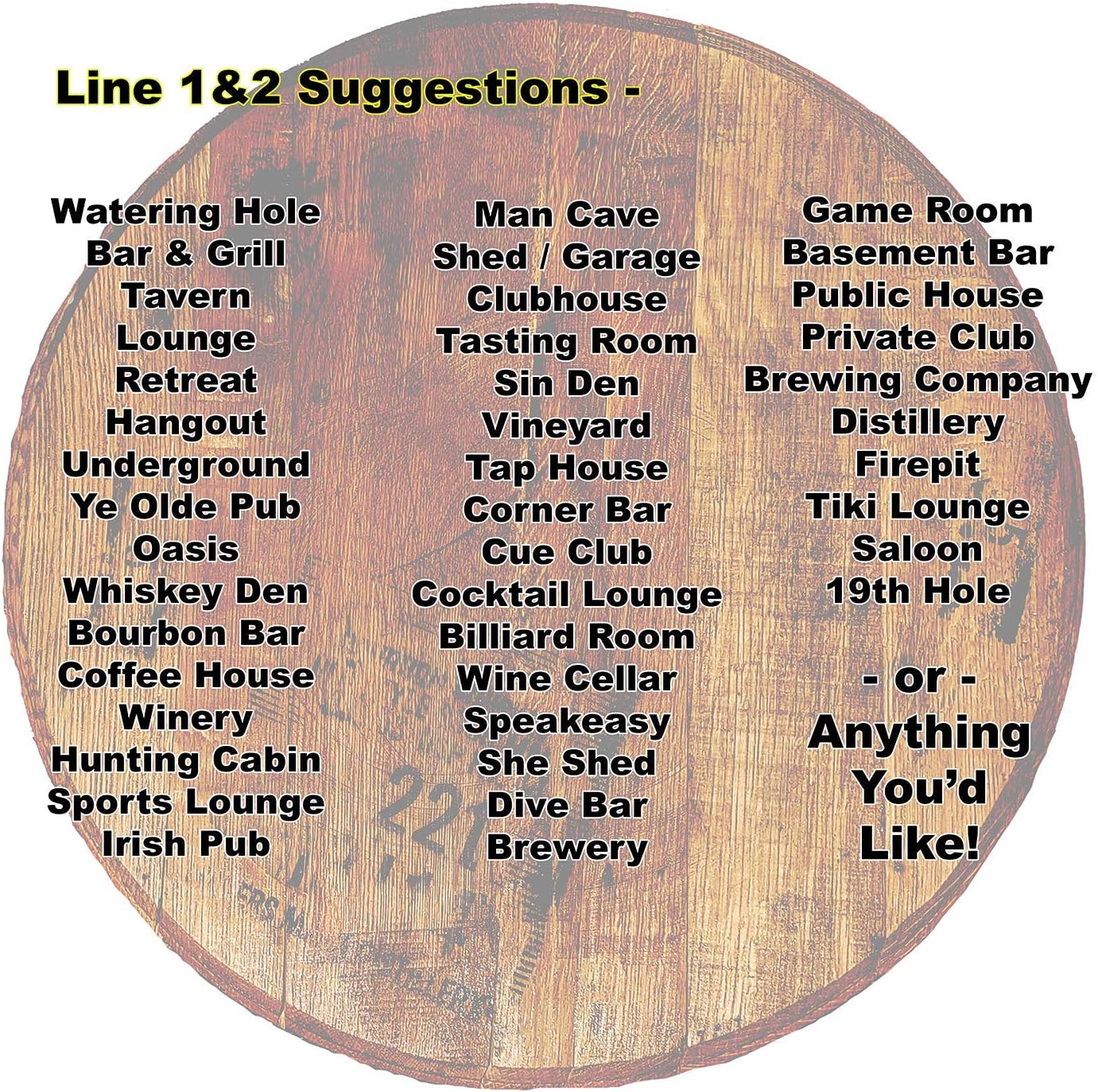 Winery Wine Barrel Personalized Bar Sign for Home Bar Decor Authentic Whiskey Barrel Wall Art