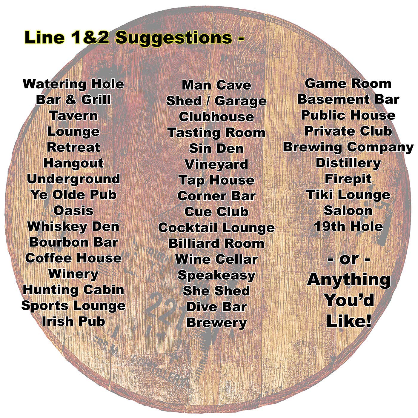 Family Name Monogram Custom Bar Sign for Rustic Home Decor Authentic Whiskey Barrel Wall Art