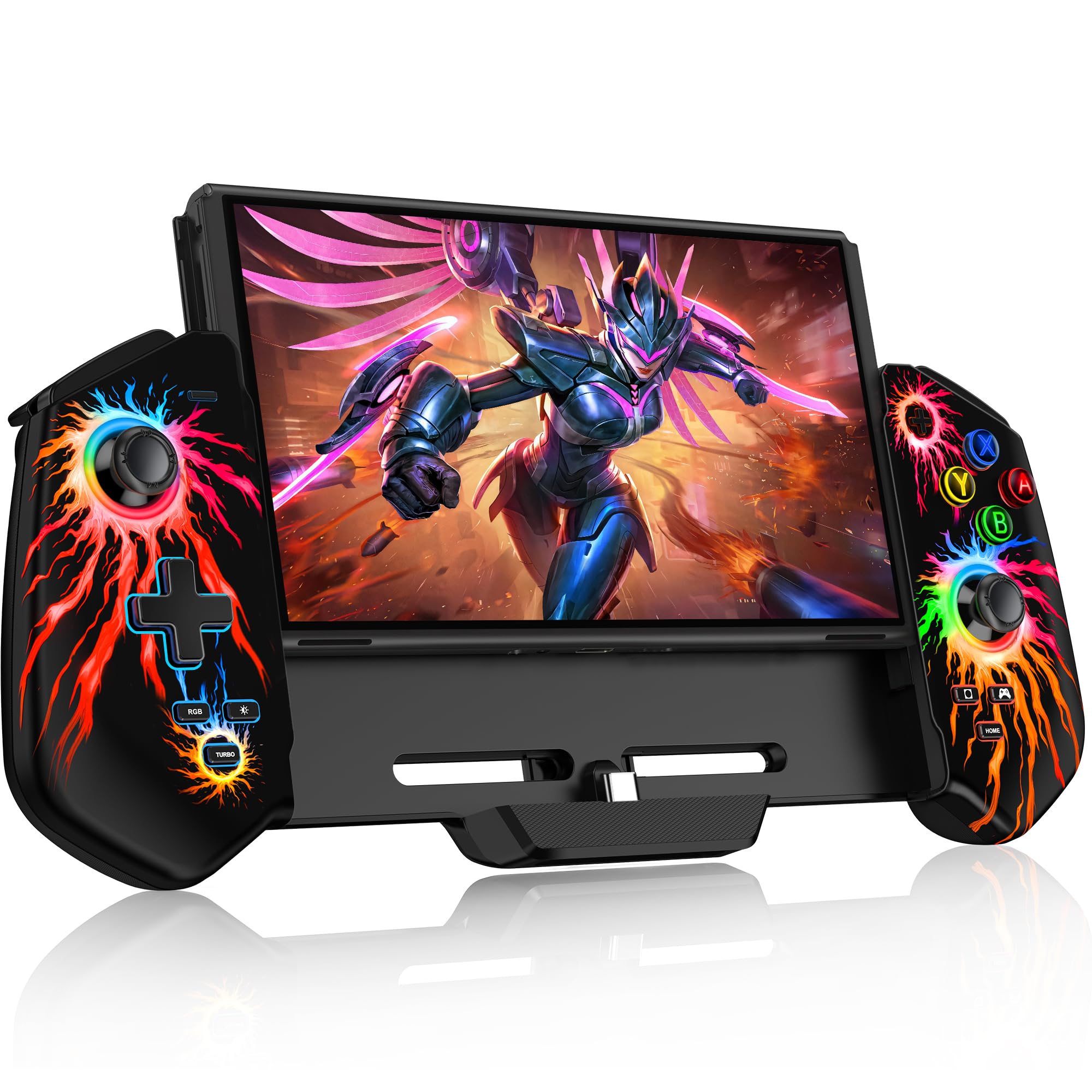 Amazon.co.jp: スイッチ コントローラー 7色RGBライト マクロ機能 携帯