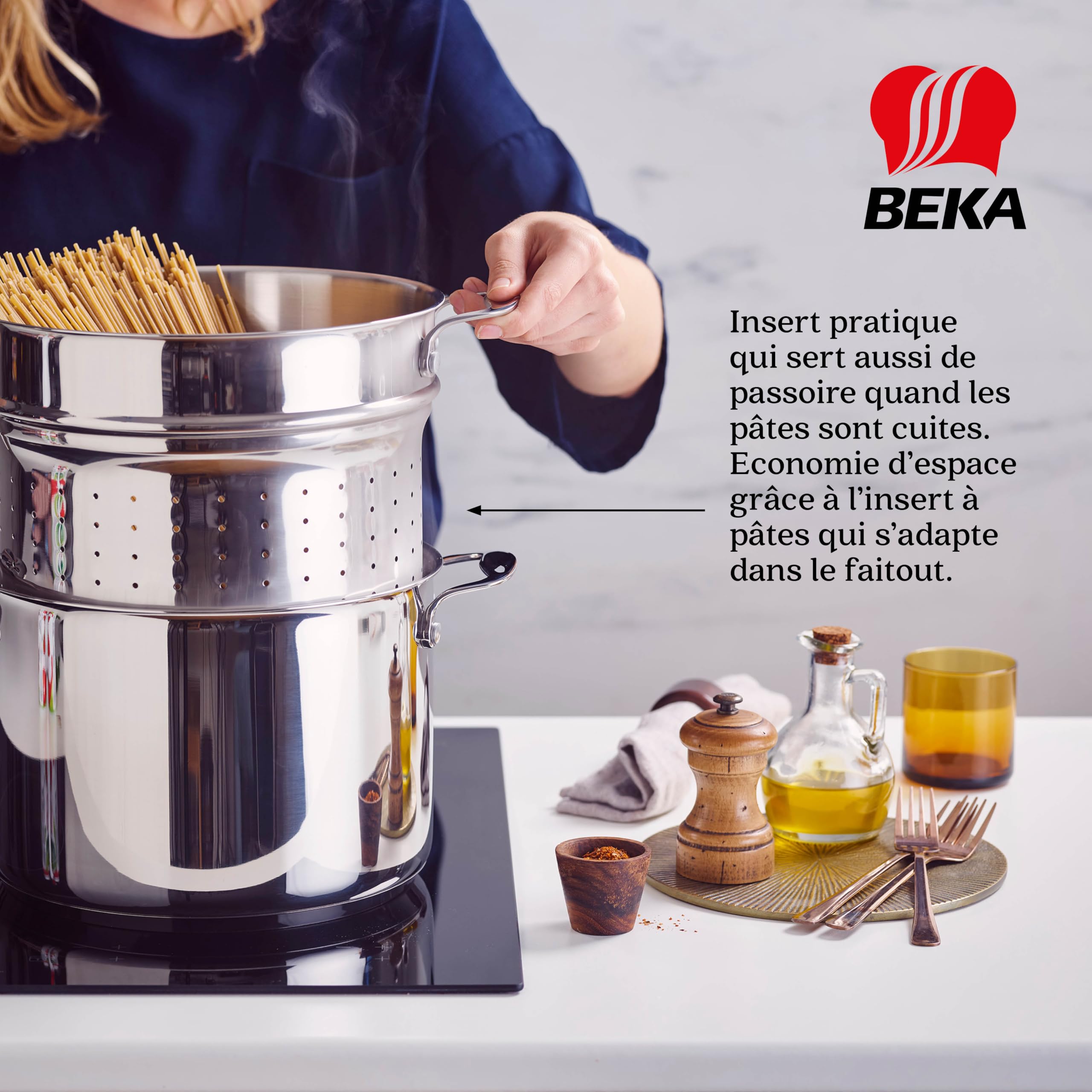 Beka Chef Cocedor de Pasta Acero Inoxidable 24 cm