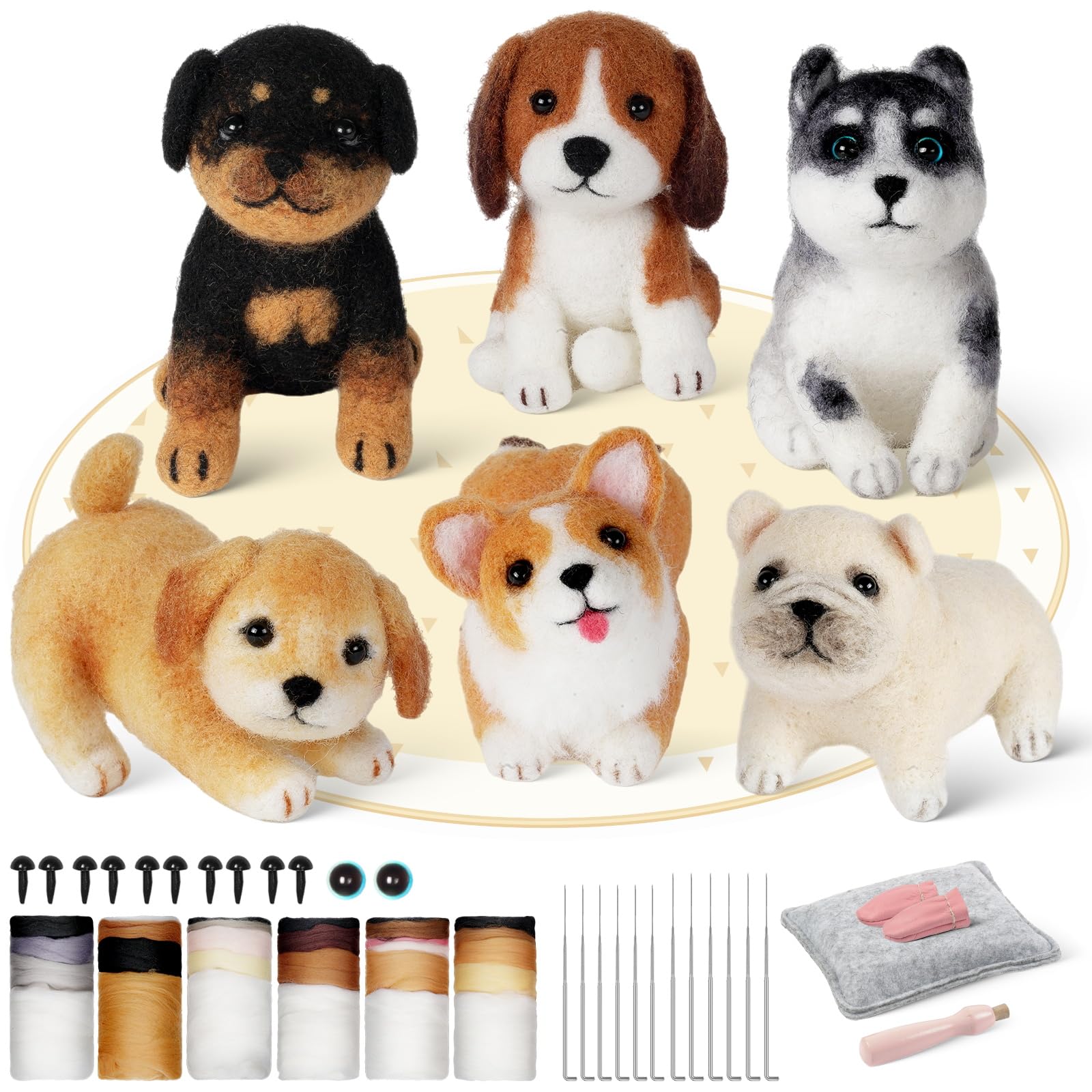 iptek Needle Felting Kit, 6 PCS Animal Needle Felting Beginner Kits