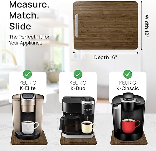 Miniatura 5 de Ibyx Elegante bandeja deslizante para tu cafetera y electrodomésticos de cocina pesados - resistente, se desliza fácilmente desde debajo del