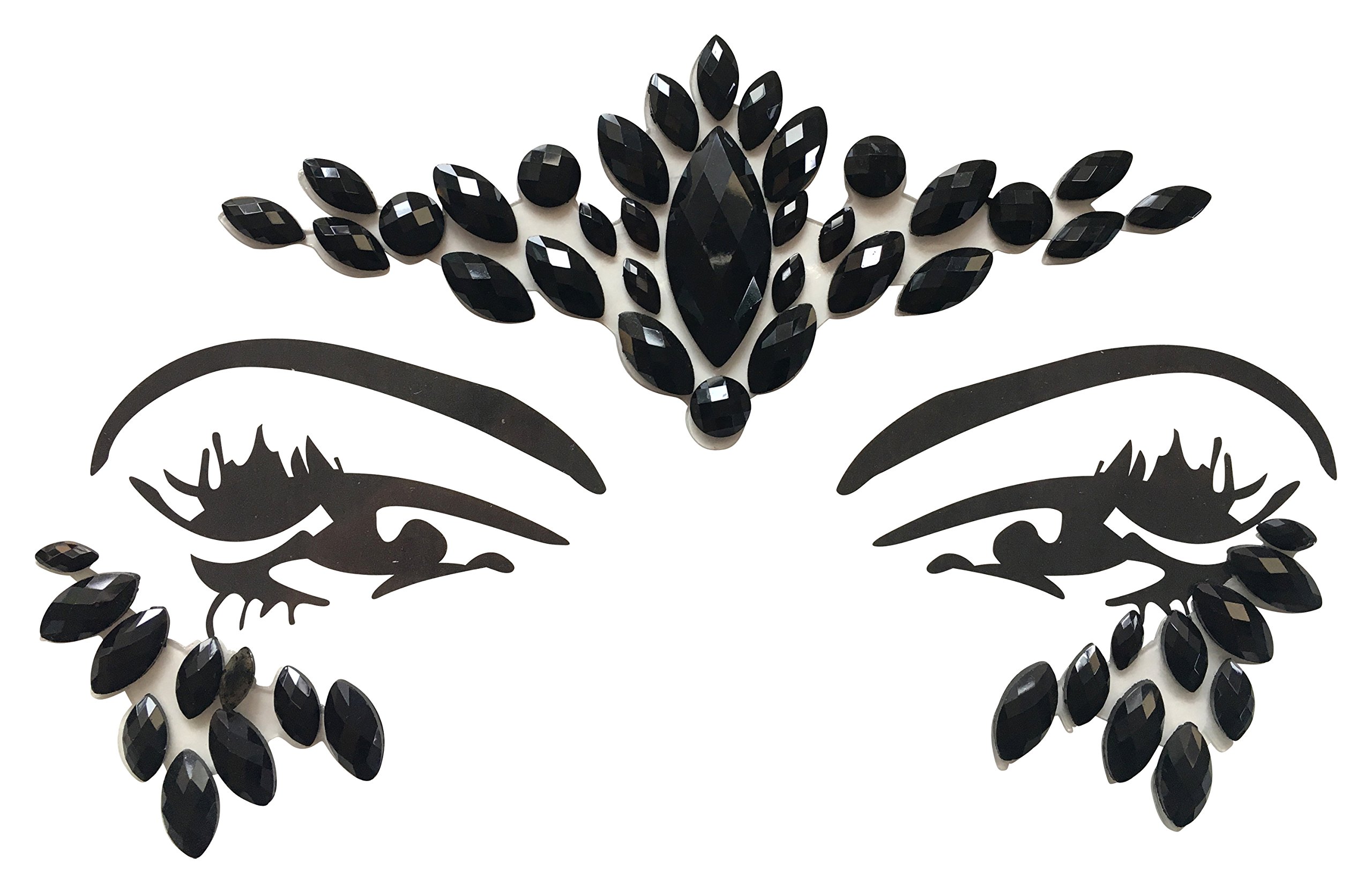 DLPRK 7 stuks gezichtsstrassteentjes, glitters, glitter voor carnaval, party, make-up
