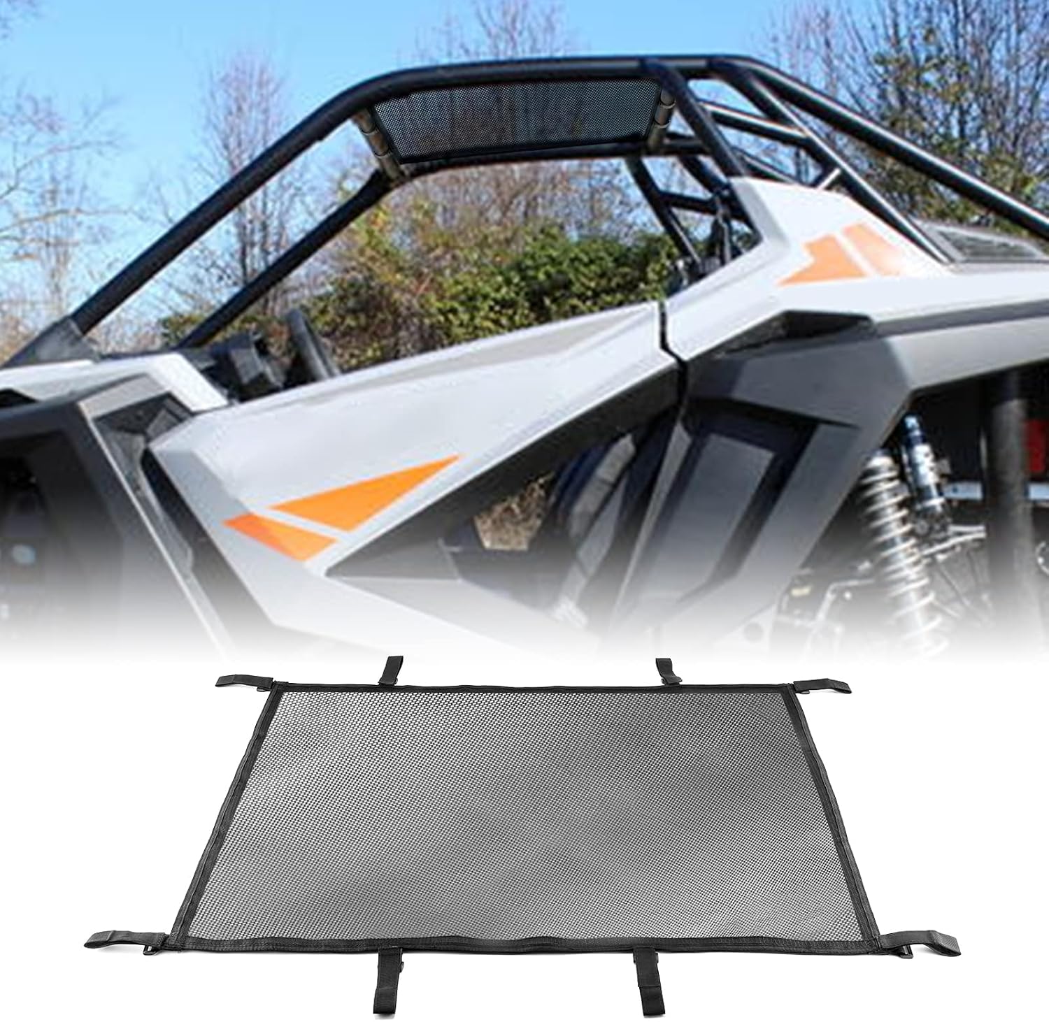 WeiSen Soft Top Window Nets Top Window Mesh Shade Shield Cover Sun Protection Compatible with Polaris 2022-2024 RZR PRO R