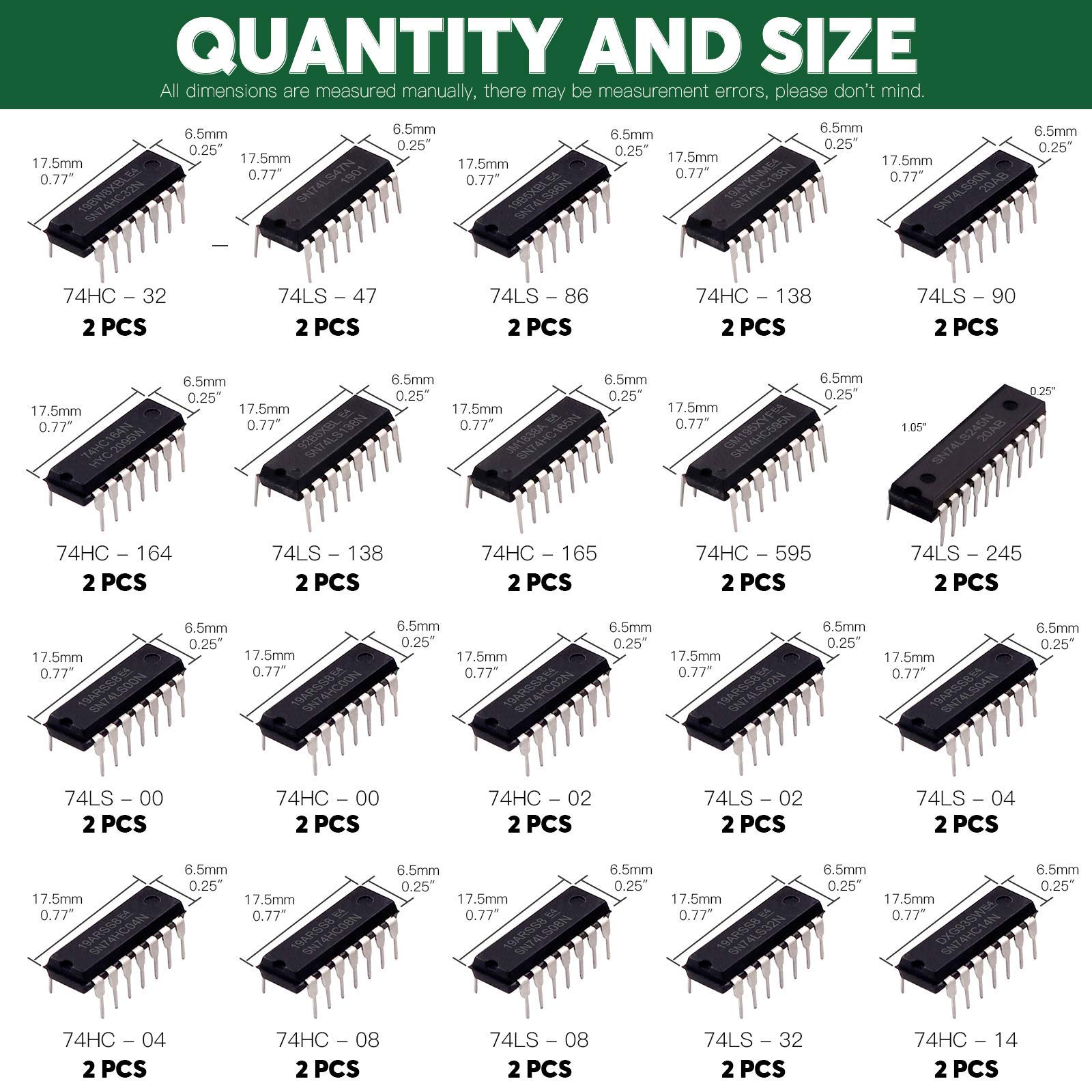 Amazon.co.jp: 40個20種類（20個74HCxx + 20個74LSxx）シリーズ