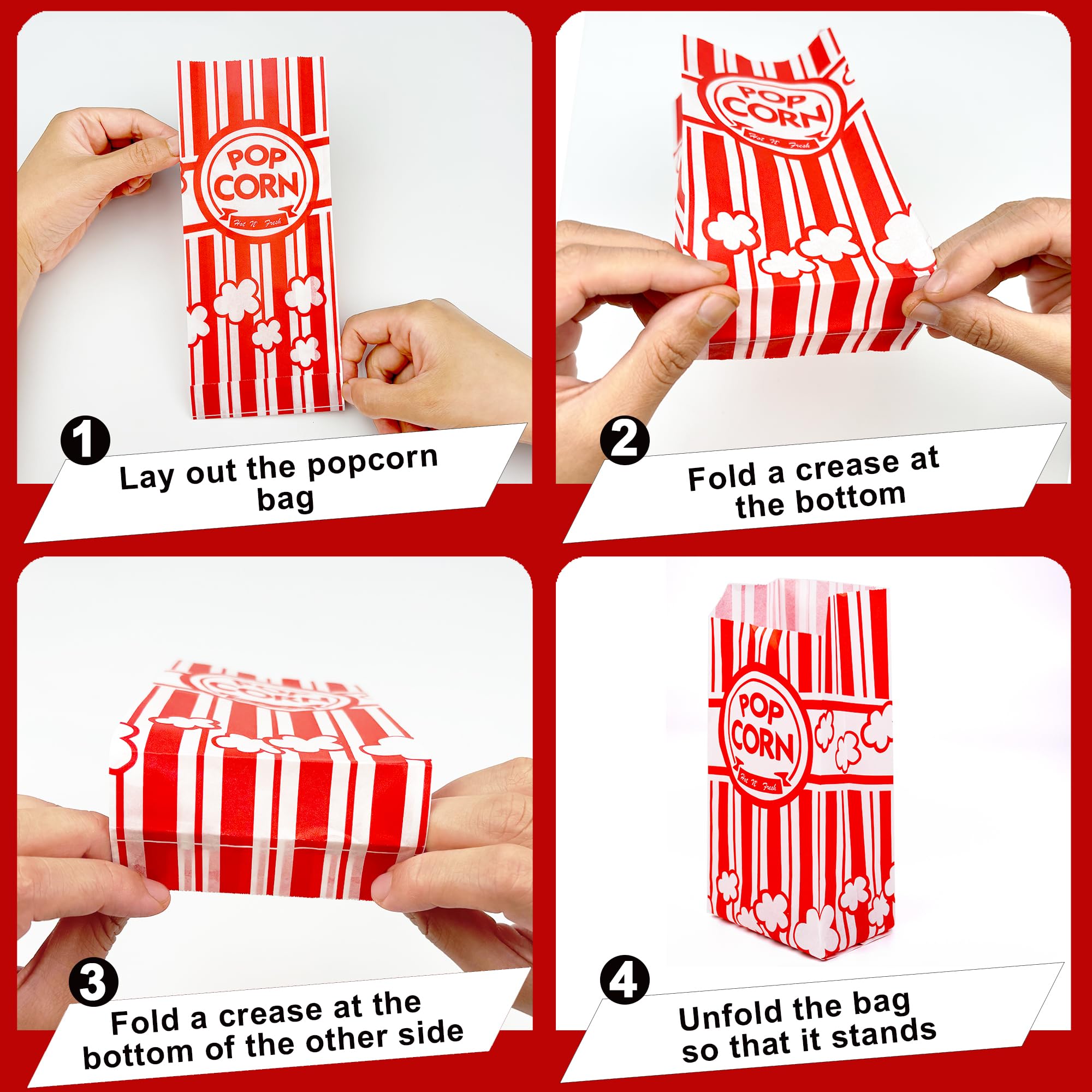 Homrelaxy 1600 Stück Popcorntüten aus Papier, 28 ml, einzelne Portionen, Bulk-Popcorn-Hüllen für Pop-Mais-Maschine, Filmabend, Kino, Karneval, Party, Konzessionen