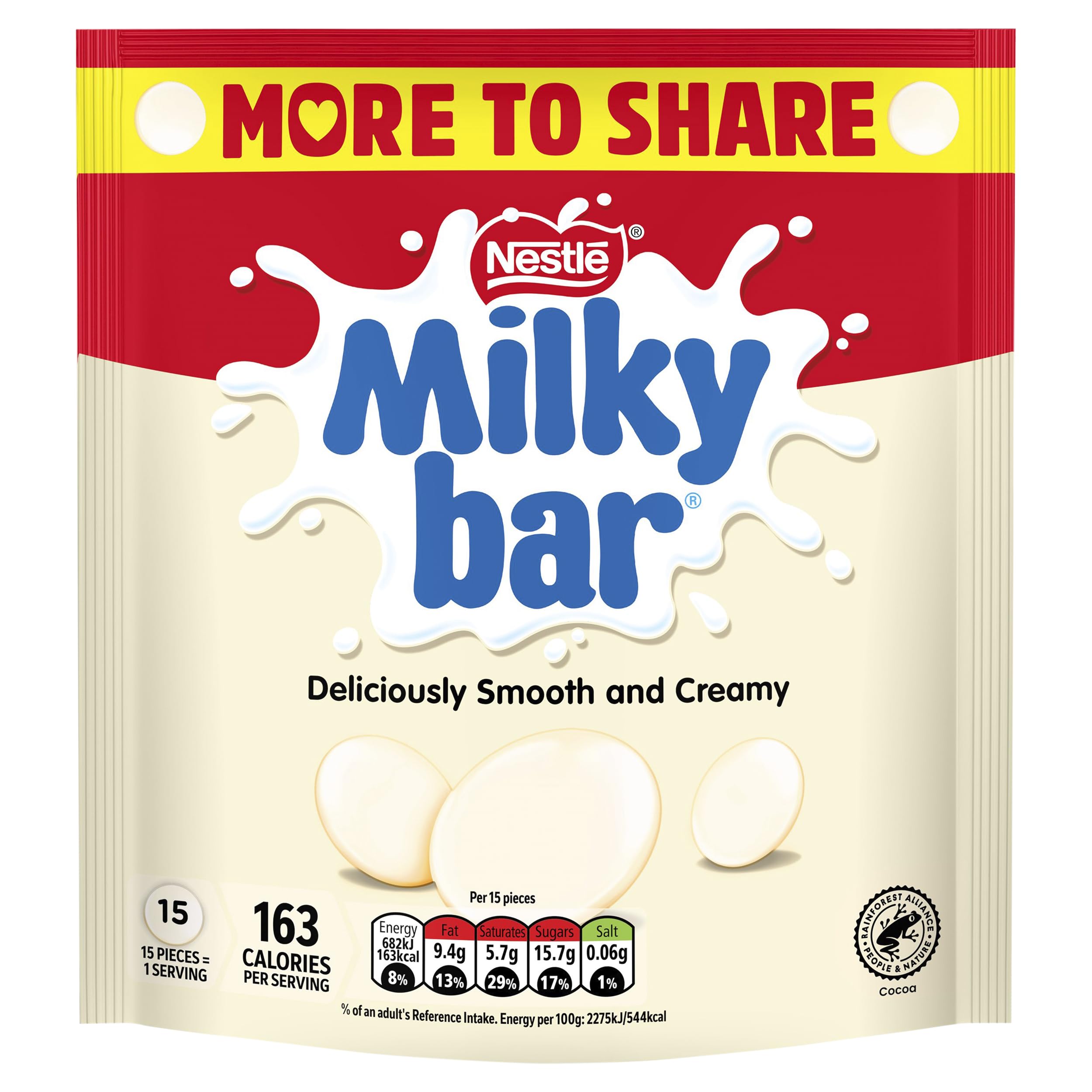 Milkybar White Chocolate Giant Buttons More to Share Sharing Bag 176g