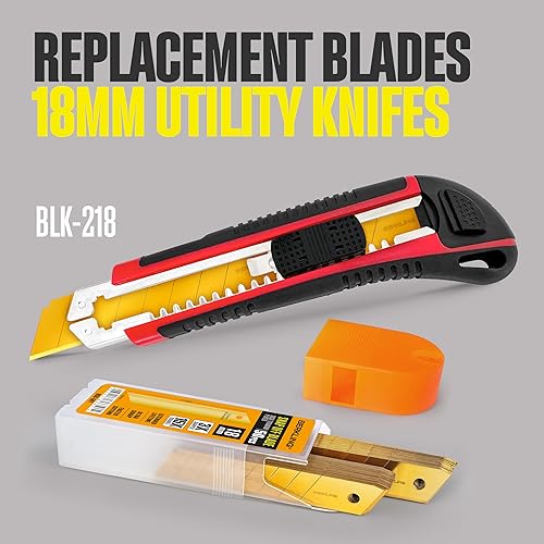 Miniatura 5 de 18mm Utility Knife Blades, Titanium Fully Plated SK2H Steel Replacement Blade | 3x Sharper and 5x More Durable Than SK5 Blades | Fits all 18mm