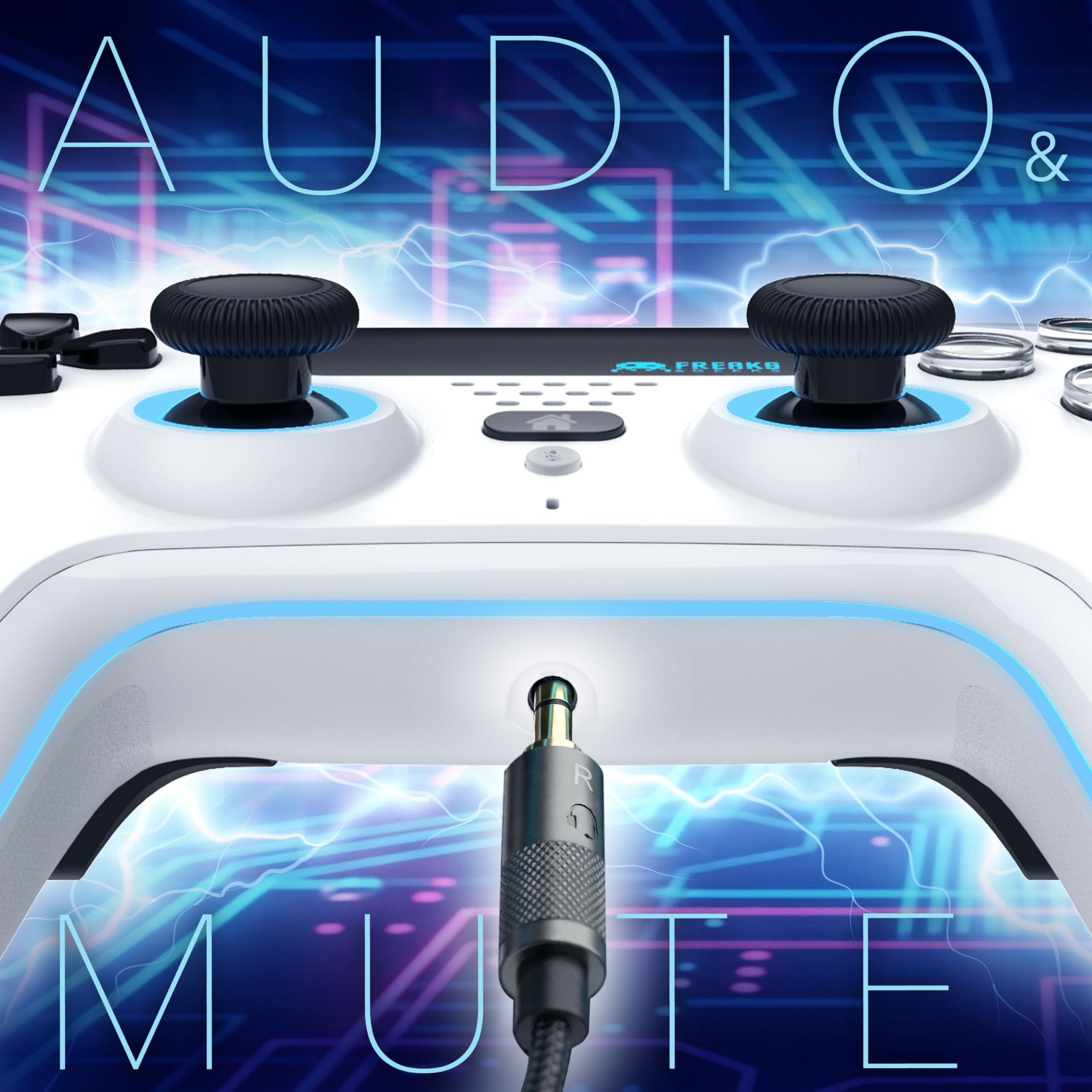 Freaks and Geeks-Manette Bluetooth pour PS5 LED - Blanche