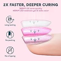 Vista 5 de SUNUV Lámpara LED UV para uñas, lámpara UV para esmalte de uñas de gel con 4 ajustes de temporizador, pantalla LCD, base extraíble, SUN4S Rosa