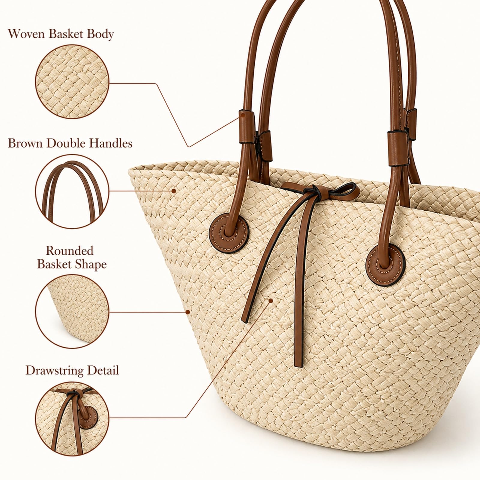 Sac de plage tissé en paille