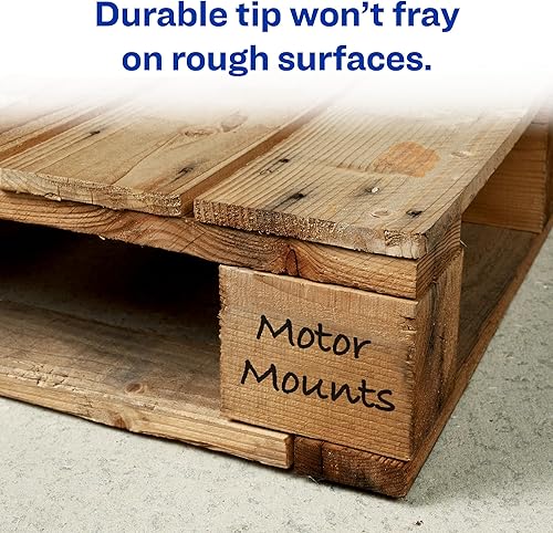 Miniatura 5 de Marks-A-Lot Avery - Marcadores permanentes, tamaño regular de escritorio, punta de cincel, resistente al agua y al desgaste, 2 marcadores negros