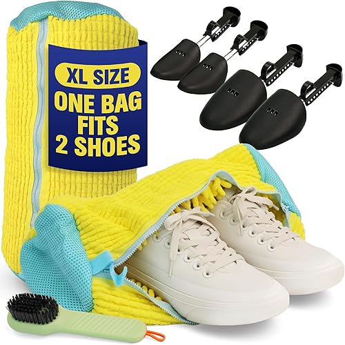 2 Pcs Shoe Washing Machine Bag 360 Deep Clean, Reusable Laundry Bag for Washer and DryerSneaker Cleaner Bag