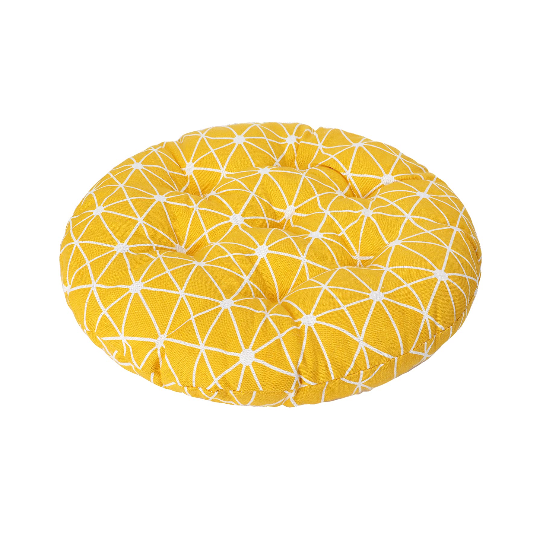 15 inch Round Bistro Chair Cushion, Decorative Indoor Outdoor Seat Cushion, Thick Soft Chair Pad for Home Office Garden Patio, Desk Chair Cushion, Car Seat Cushion, Yellow