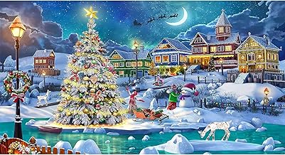 RICUVED Weihnachten Diamond Painting Set,5D Diamant Painting Bilder Erwachsene Weihnachtsbaum Diamond Painting Kinder, Full Drill Diamond Art Diamant Malerei Bilder für Home Dekor 40x70cm