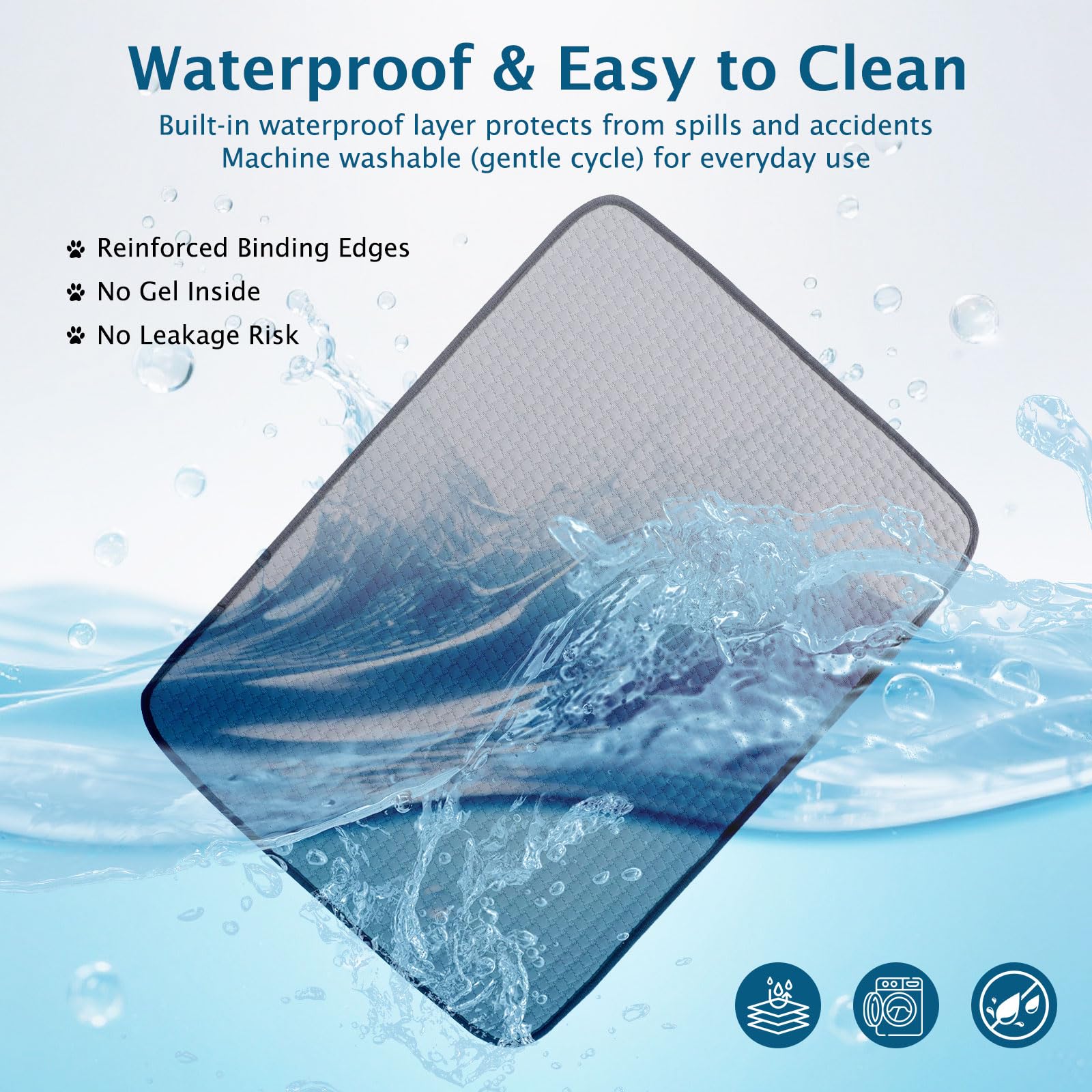 BVAGSS Colchoneta Refrescante para Perros, Cojín Refrescante Alfombrilla Refrescante, Cama Fría y Manta Refrigerante Duradera para Mascotas XH084 (Gris,50x70cm)