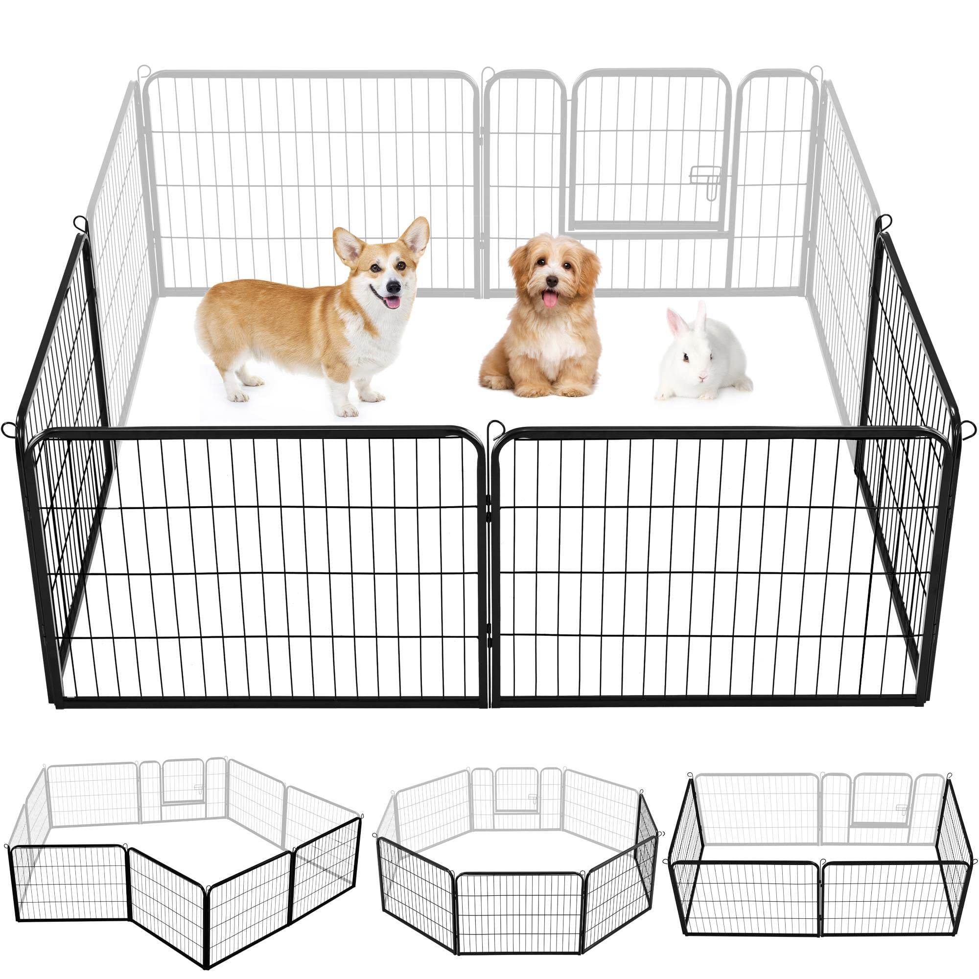 Topeakmart Recinzione portatile per animali domestici, per esterni, per cuccioli, per cortile, camper, campeggio, 61 cm, 4 pannelli