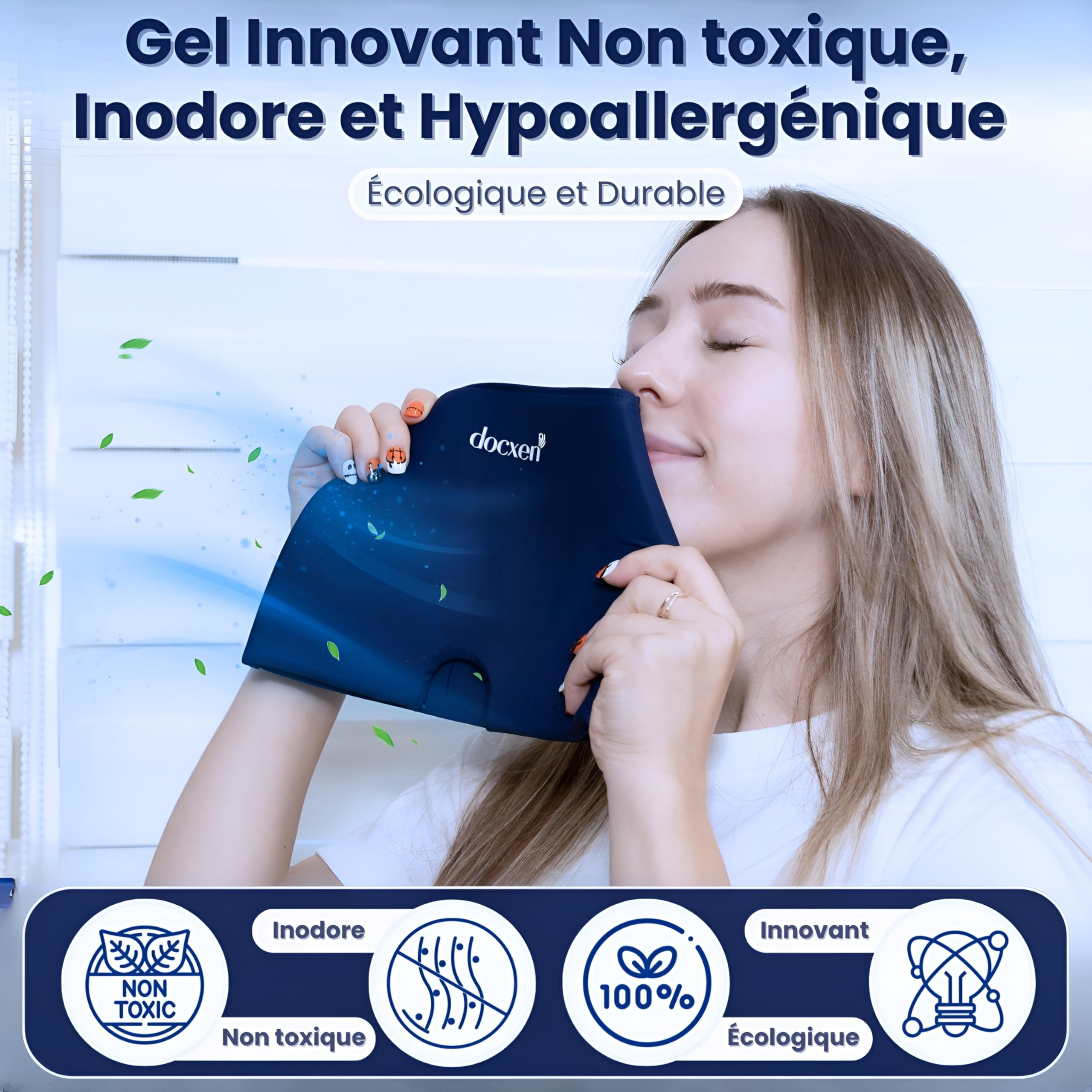 Masque Migraine Froid 360° - Bonnet Anti Migraine ✮GARANTIE À VIE✮ Bonnet Migraine Froid en Gel + Guide Essentiel + Housse Pratique - Masque Anti Migraine, Céphalées, Maux de tête, Stress