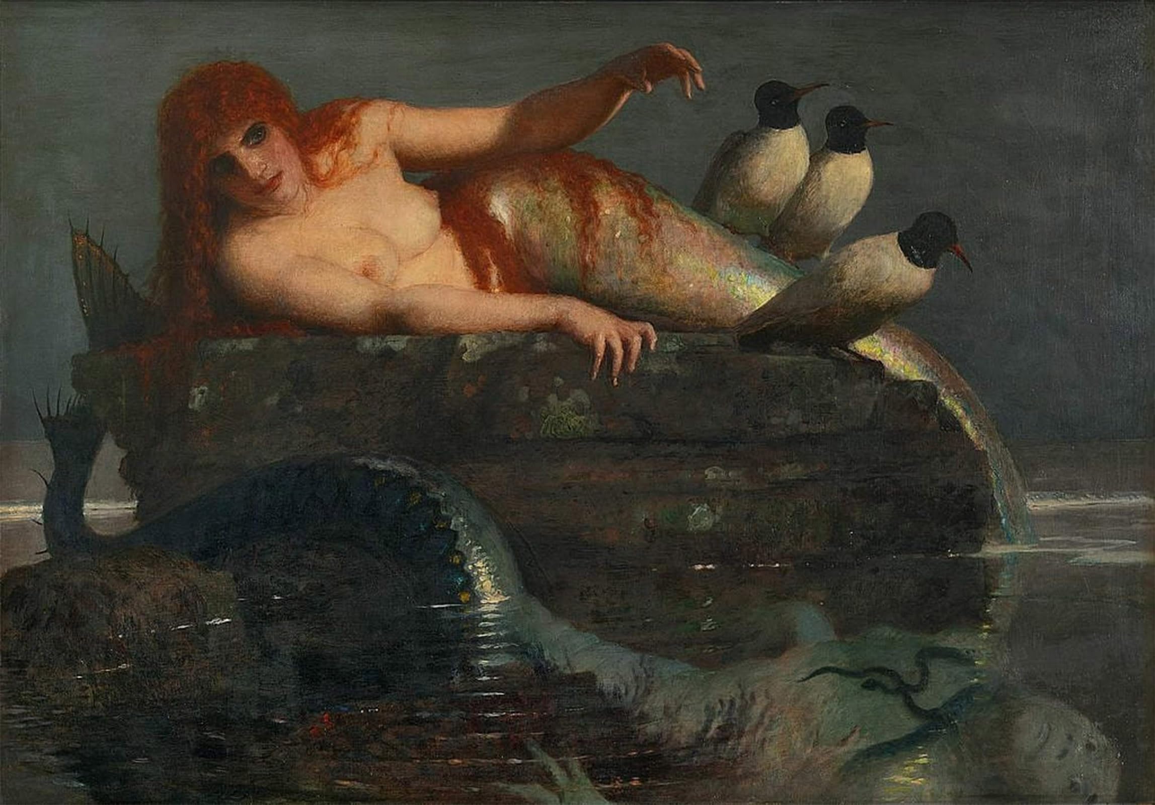 ARTXLXXBN Famous Painting Canvas Artwork Graffiti Print Calm Seaby Arnold Böcklin Portrait Canvas Image for Home Decor 60x90cm