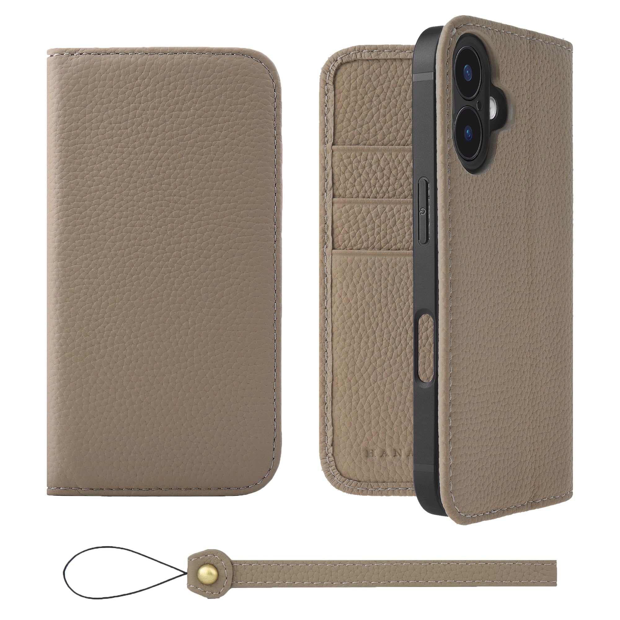 Amazon.co.jp: HANATORA for iPhone 16 ケース 手帳型 本革