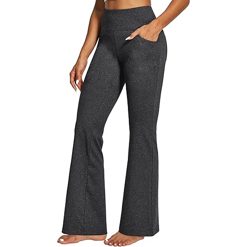 IUGA Yoga Pants Women Wide Leg High Waist Bootcut Workout Flare Leggings Tummy Control Work Dress Pants Women 4 Pockets