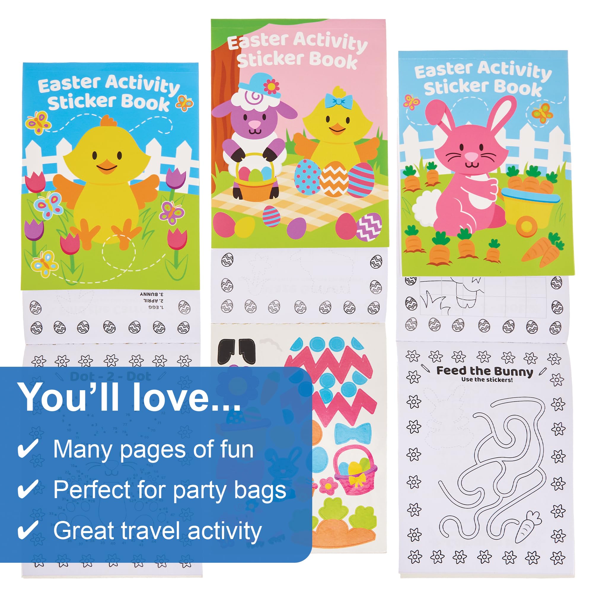 Baker Ross FX976 Easter Sticker Activity Books - Pack of 8, Easter Party Bag Fillers for Kids, Multicolour - Image 3