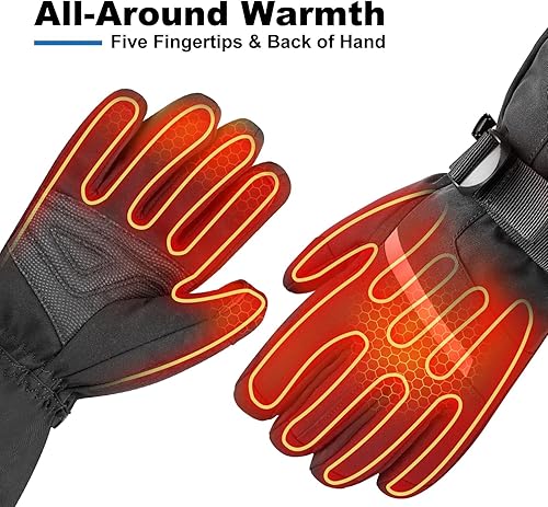 Miniatura 2 de Heated Ski Gloves, Unisex Winter Skiing Gloves, 7.4V Battery Power Rechargeable Heating Glove for Women & Men Skiing, Snowboarding, Snowmobile,