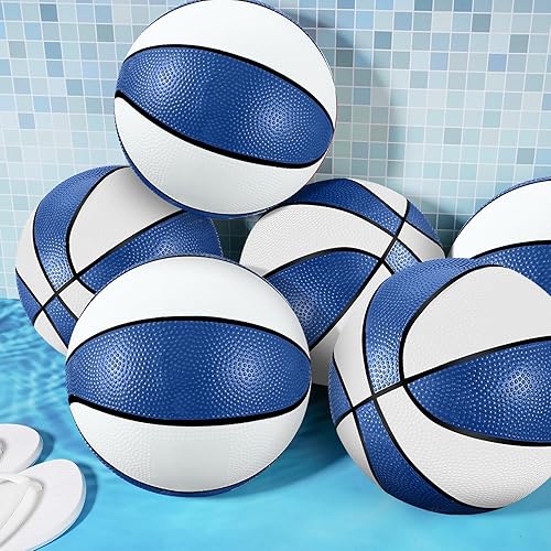 Miniatura 4 de Jenaai Paquete de 6 unidades de baloncesto para piscina de agua de 9 pulgadas con bomba para piscina, aro de baloncesto, impermeable, para piscina,