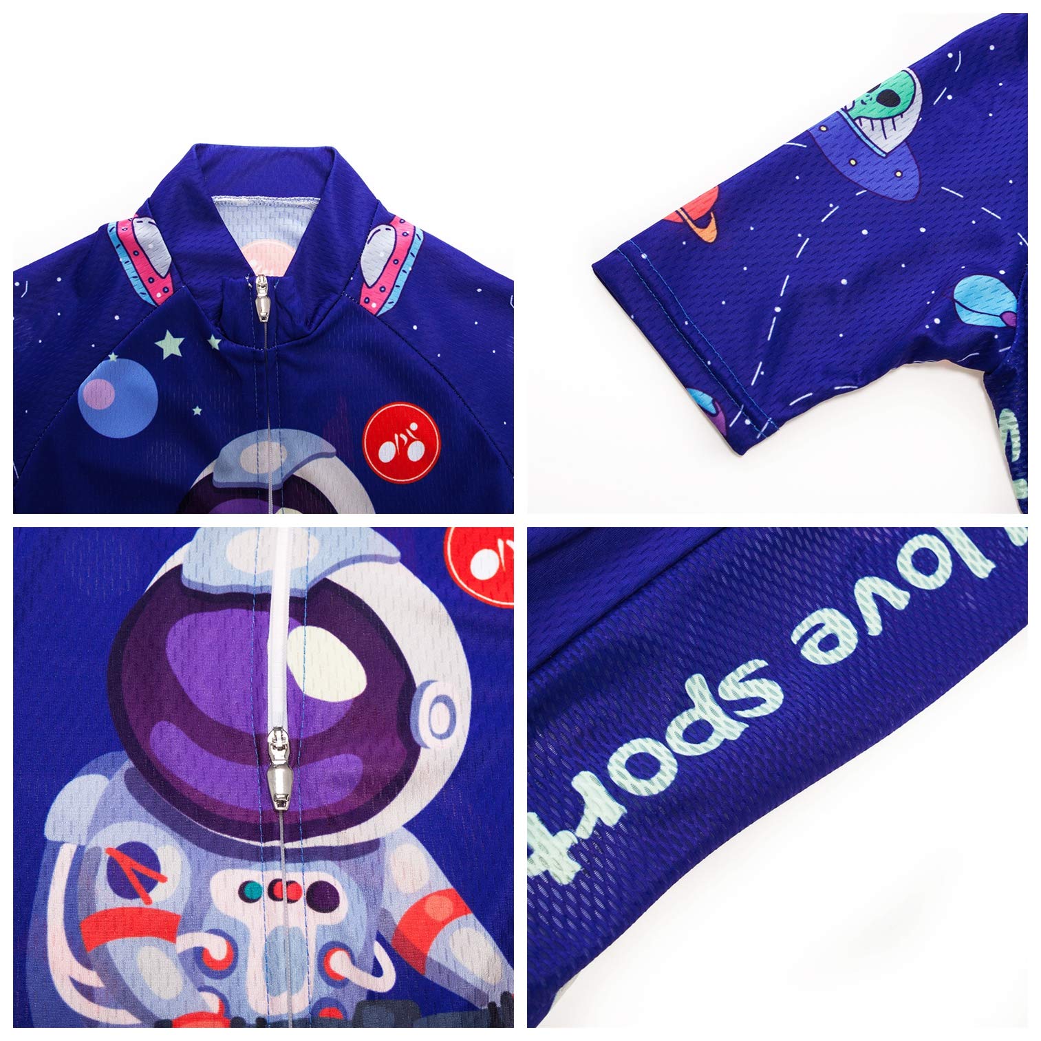 Conjunto de Pantalones Cortos de Jersey de Ciclismo Traje Acolchado Tops de Bicicleta para niños Camisa Montar en Bicicleta de montaña
