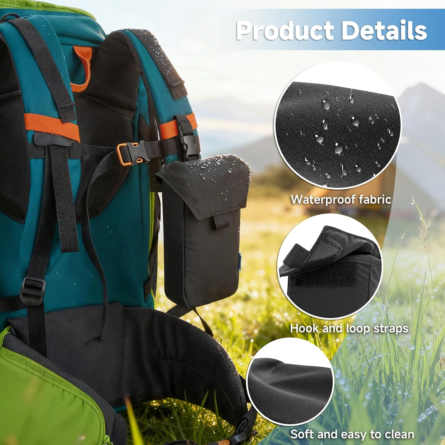 Xxerciz Backpack Shoulder Strap Pouch Backpacking Phone Pouch image 5