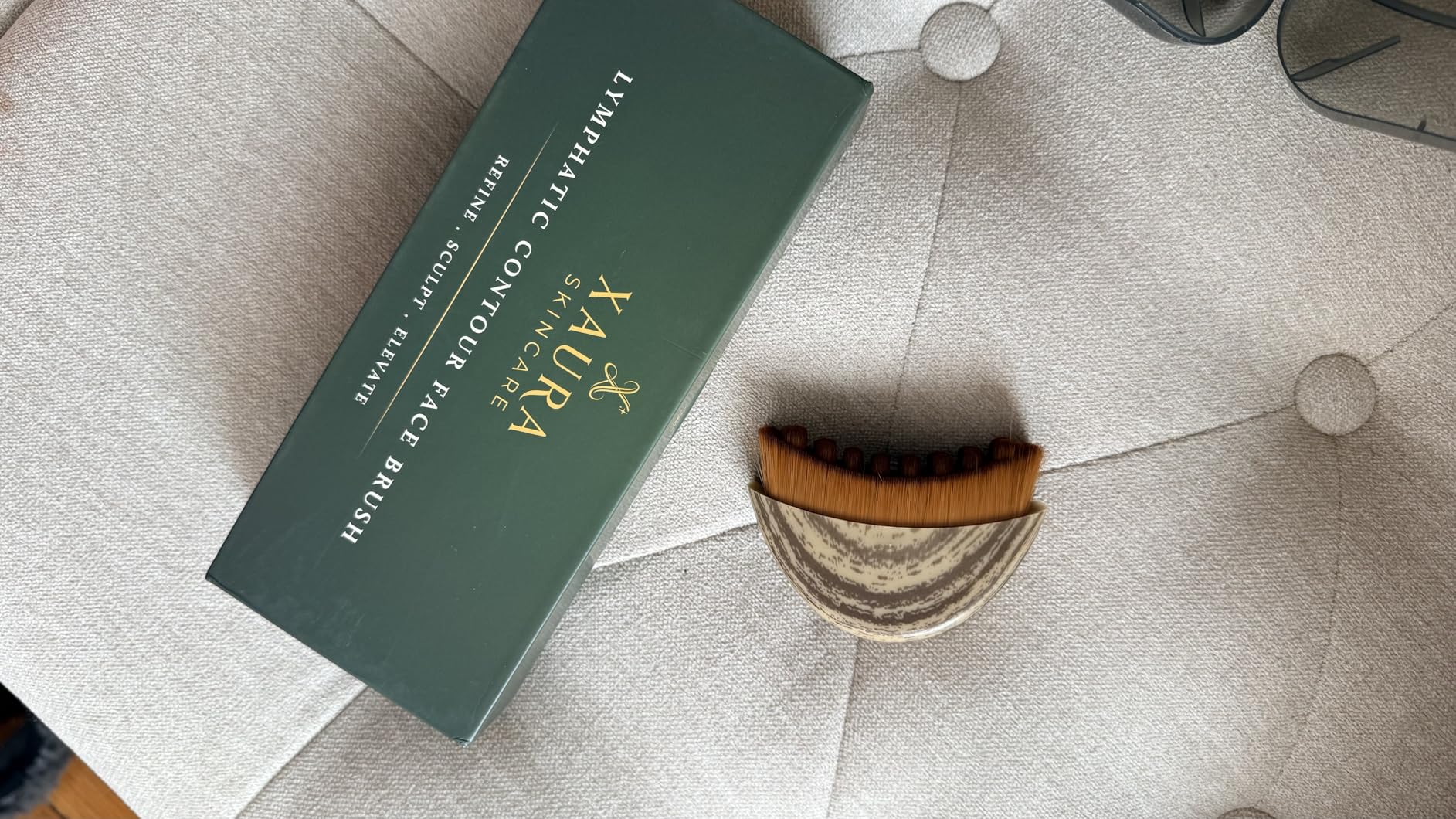 XAURA-Premium 2 Pack Lymphatic Contour Face Brush Facial Sculpting Tool Massager for Chin Neck Jawline Face Gua Sha Dry Brushing Body Set - Soft Drainage Anti-Puffiness Improves-Skin