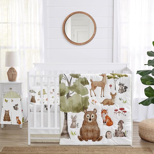 Sweet Jojo Designs 6-Piece Baby Crib Bedding Set Woodland Animals for Boys or Girls Infants Nursery incl Blanket
