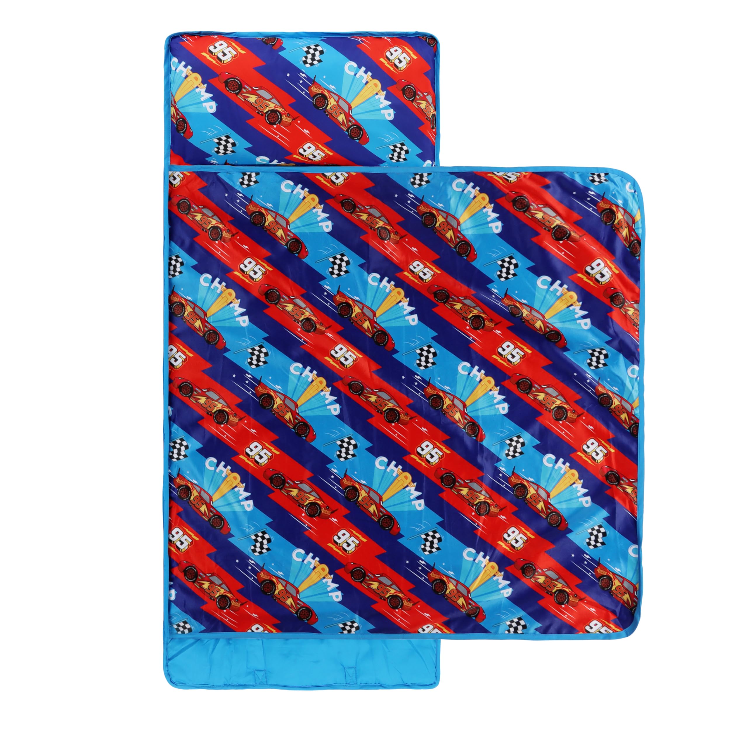 Jay Franco Disney Pixar Cars Schlafmatte für Kinder mit integriertem Kissen und Decke – weicher Mikrofaser-Schlafsack für Kindergarten, Schule & Übernachtungen 51 x 117 cm