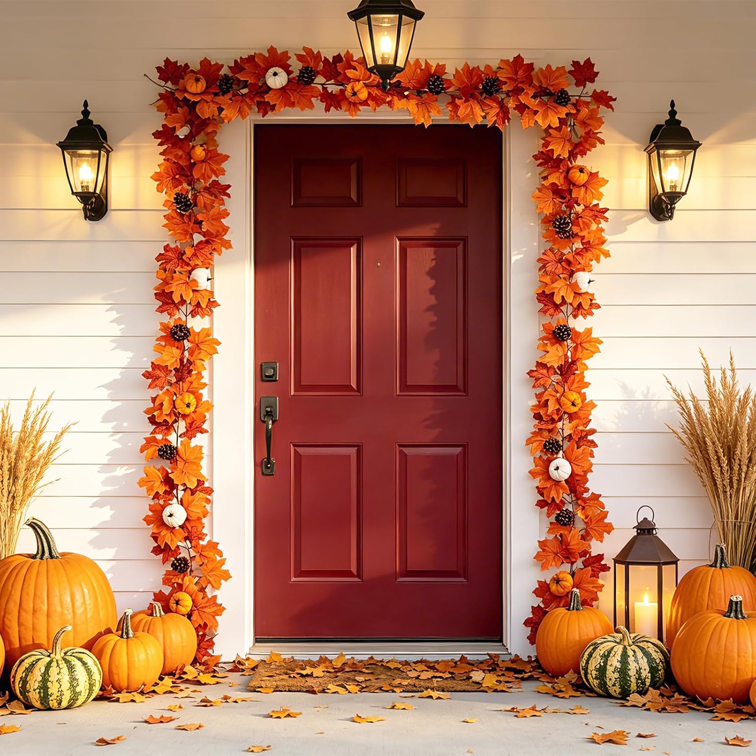 2PCS Fall Garland for Autume Thanksgiving Home Indoor Outdoor Decor