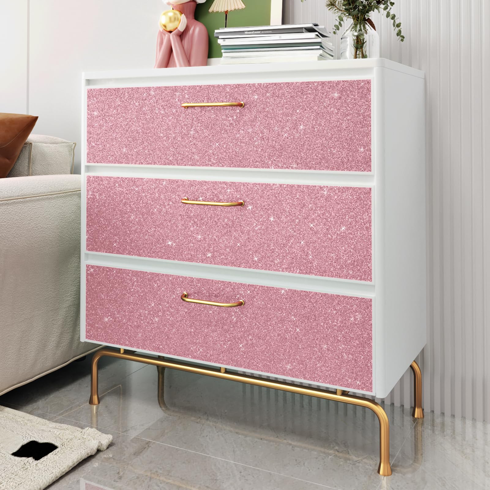 Papier peint rose repositionnable sans colle pour chambre enfant