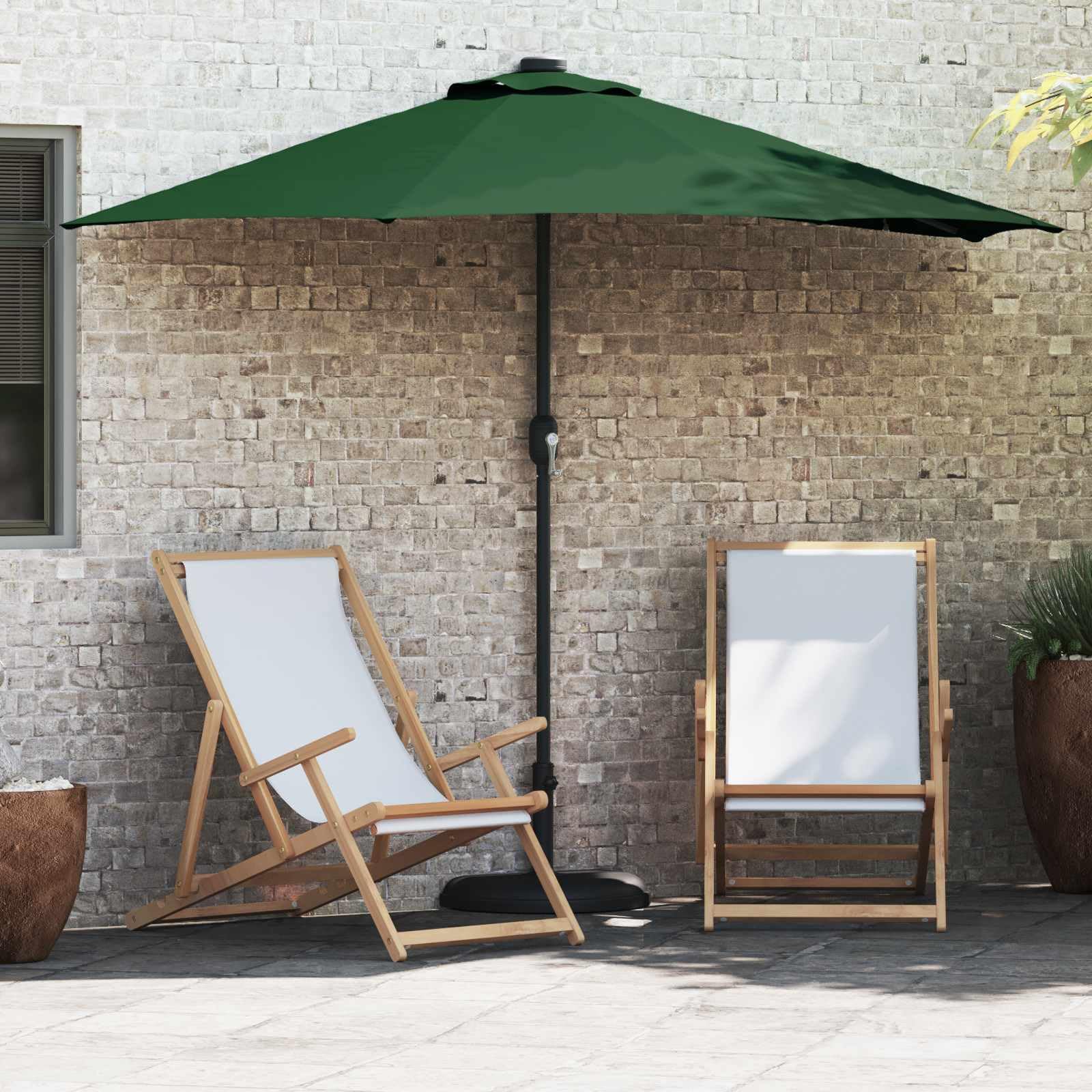 Genérico Sombrilla de jardín Verde 294 x 150 x 224 cm Poliéster y Acero,Casa y jardín,Jardín,Artículos de Exterior,Sombrillas-42003268