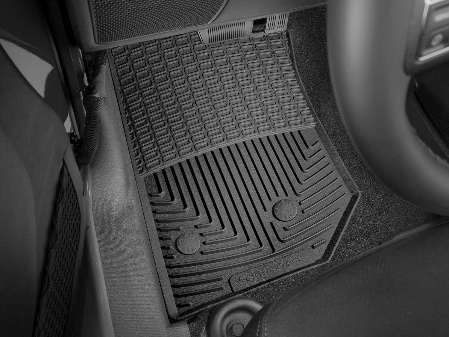 WeatherTech All-Weather Floor Mats for Jeep Wrangler 2-Door, Wrangler JK 2-Door, Wrangler JK Unlimited 4-Door - 1st Row (W321), Black
