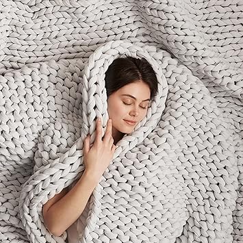 Weighted Chunky Knit Blanket - Thumbnail 2