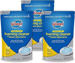 Glisten Disposer Care Garbage Disposal Foaming Cleaner, Lemon Scent, 3 Pack (12 Uses)