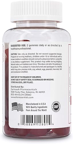 Miniatura 7 de Elon Gomitas de biotina (120 unidades)  5000 vitaminas de biotina MCG para cabello, piel y uñas  Vitaminas masticables de biotina de cereza para