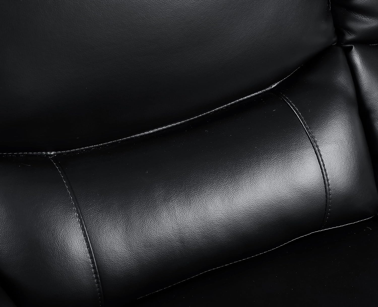 Blackjack Furniture Binion 1 Piece Modern Genuine Leather Loveseat for Living Room with Padded Headrest, Wide Arms & Chrome Accents, Elegant Upholstered Couch, Loveseat, Black